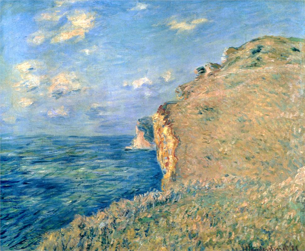 Cliff at Fecamp - Claude Monet Paintings